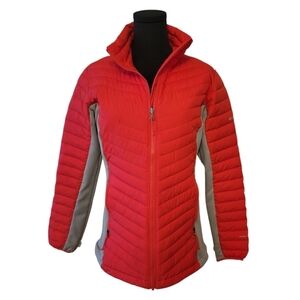 Columbia Interchange Coral Red & Gray Winter Jacket Size Medium